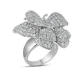 Silver 925 Rhodium Plated Pave Set CZ Butterfly Ring - STR00300