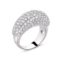 Silver 925 Rhodium Plated Pave Set CZ Dome Ring - STR00366