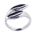 Silver 925 Rhodium Plated Twin Leaf Ring - STR00384