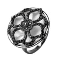 Silver 925 Rhodium Plated Flower Ring - STR00861