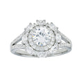 Rhodium Plated 925 Sterling Silver Round Multi CZ Ring - STR01109