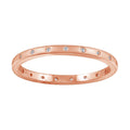 Matte Finish Rose Gold Plated 925 Sterling Silver CZ Eternity Ring - STR01112RGP