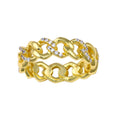 Gold Plated 925 Sterling Silver Curb Design Link Ring 5.8mm - STR01129GP