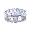 Rhodium Plated 925 Sterling Silver CZ Baquette Band Ring - STR01143