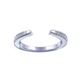 Rhodium Plated 925 Sterling Silver Open CZ Band Ring - STR01153