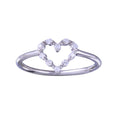 Rhodium Plated 925 Sterling Silver Heart Clear CZ Ring - STR01158