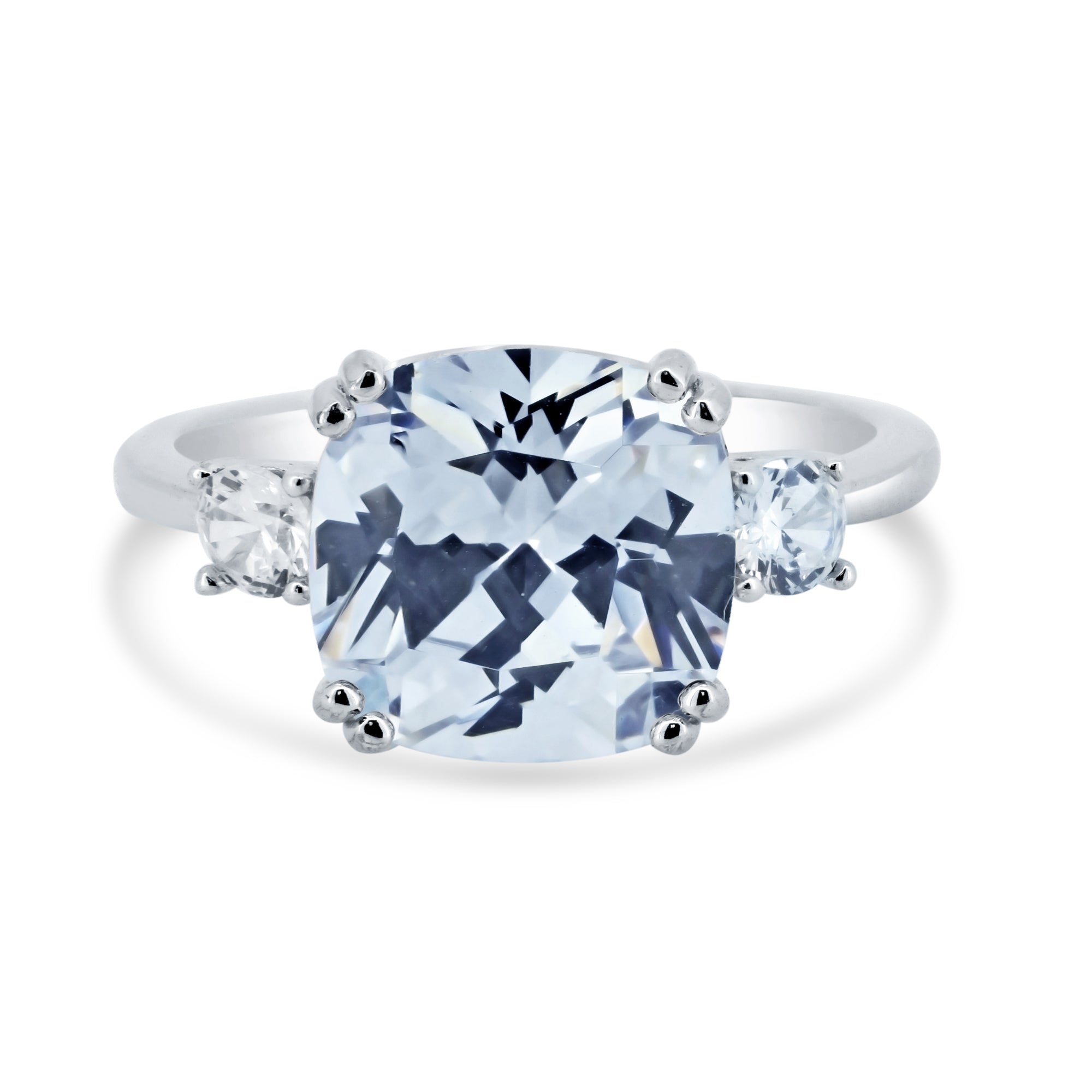 Rhodium Plated 925 Sterling Silver Engagement CZ Ring - STR01169