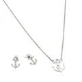 Silver 925 Rhodium Plated Anchor Set - STS00501