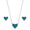 Rhodium Plated 925 Sterling Silver Blue Heart Cluster Set - STS00538-BLU