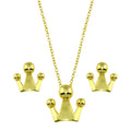 Gold Plated 925 Sterling Silver Crown Set - STS00539-GP