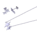 Rhodium Plated 925 Sterling Silver Northstar Charm Set - STS00548