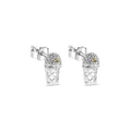 Rhodium Plated 925 Sterling Silver Small Basketball Rim YLW CZ Earrings - STEM134-YL