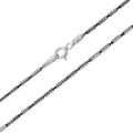 Black Rhodium Plated 925 Sterling Silver Tube 2 Brite Close FT B-W 030 Chain - CH255 BLK