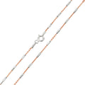 Rose Gold Plated 925 Sterling Silver Tube Brite P-W DC Chain 1.3mm - CH172 RGP