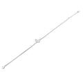 Rhodium Plated 925 Sterling Silver 10mm x 7mm Butterfly Double Strand Adjustable Bracelet - TGB00003