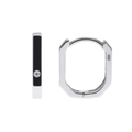 925 Sterling Silver Geometric Rectangular Hoop 9.6mm x 15.2mm Earring - TGE00003