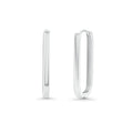 925 Sterling Silver Paperclip Hoop Earrings - TGE00011