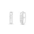 925 Sterling Silver Diamond Cut Hollow Back Hoop Earrings - TGE00012