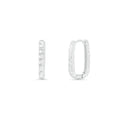 925 Sterling Silver Diamond Cut Oval Hoop Earrings - TGE00014