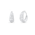 925 Sterling Silver Diamond Cut Puffed 13.8mm Hoop Earrings - TGE00015