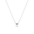 Rhodium Plated 925 Sterling Silver 9.6mm x 7.5mm Heart Adjustable Necklace - TGN00001