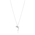 Rhodium Plated 925 Sterling Silver 9mm x 16mm Dolphin Adjustable Necklace - TGN00002