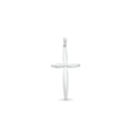Rhodium Plated 925 Sterling Silver Modern Polished Cross Pendant - TGP00005