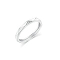 Rhodium Plated 925 Sterling Silver Faceted Edge Clear CZ 2.2mm Ring - TGR00021