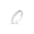 Rhodium Plated 925 Sterling Silver Textured Open Cuff 3.6mm Ring - TGR00025