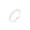 Rhodium Plated 925 Sterling Silver Half Eternity Clear CZ 1.5mm Ring - TGR00031