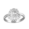 Rhodium Plated 925 Sterling Silver 15 Ring with CZ - TMR00005