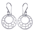 925 Sterling Silver Dangling Flat Round Design Earrings - TRE00002