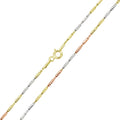 Multi Plated 925 Sterling Silver Tube 2 Brite Close FT 030 Chain 1.3mm - CH270 MUL