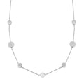Rhodium Plated 925 Sterling Silver 7 Disc Necklace - VGC16RH
