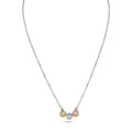 3 Tone 925 Sterling Silver Circles Necklace - VGC23-16+2