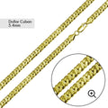 Gold Plated 925 Sterling Silver Dollar Miami Cuban Chain 5.4mm - VGC24 GP