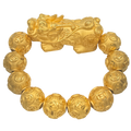 24K Yellow Gold Large Pi Xiu w/ Money Coin Balls Bracelet