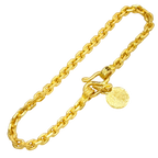 3MM Solid Anchor Link Bracelet in solid 10K-24K gold