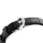 Rolex Platinum 1908 - 39mm - Ice blue, rice-grain motif - Leather strap