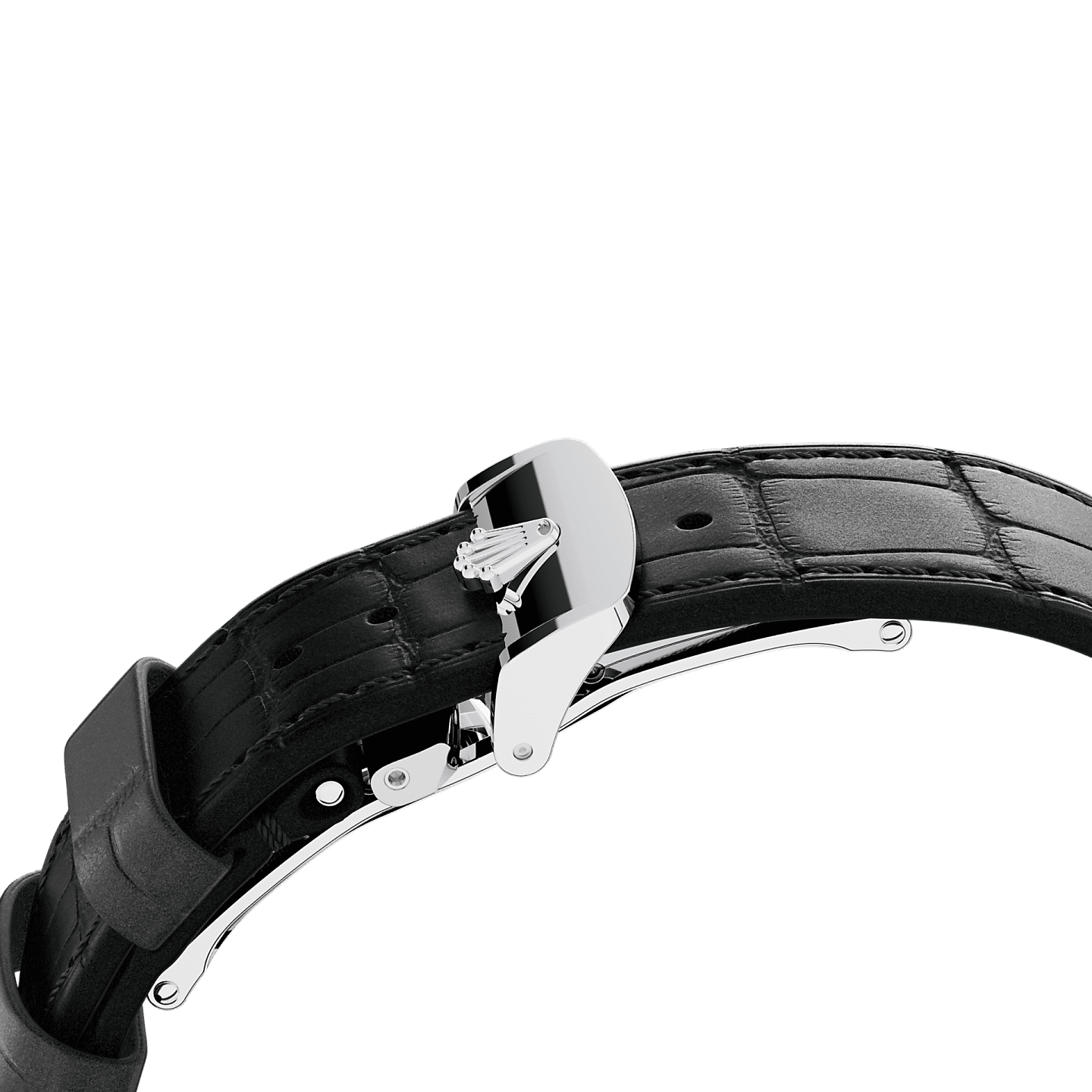 Rolex Platinum 1908 - 39mm - Ice blue, rice-grain motif - Leather strap