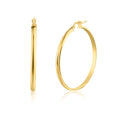 Gold Plated 925 Sterling Silver Silver Dome 3.5mm Hoop Earring - ARE00027GP