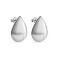 Rhodium Plated 925 Sterling Silver Teardrop 16mm x 21.5mm Stud Earring - ARE00041RH