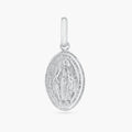 Rhodium Plated 925 Sterling Silver Our Lady of Grace Regina Sine Labe Originali Concepta Small Pendant - ARP00050