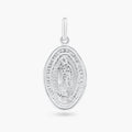 Rhodium Plated 925 Sterling Silver Engravable Guadalupe Pendant - ARP00053