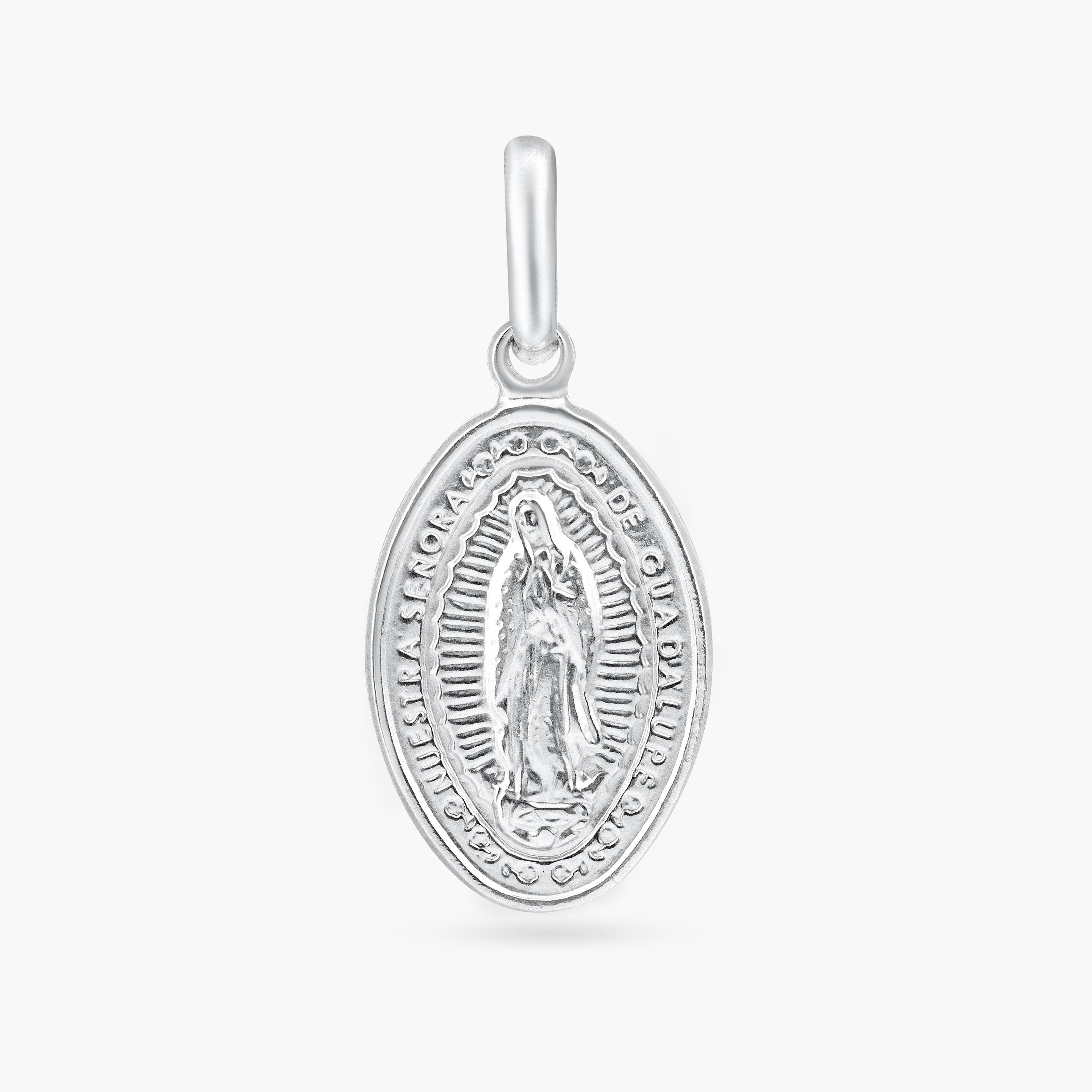 925 Sterling Silver Anti-Tarnish Engravable Guadalupe Pendant - ARP00054