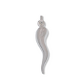 High Polished 925 Sterling Italian Horn 8.6mm x 41.5mm Pendant - ARP00066