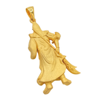 Standing God of War gold pendant, reverse view