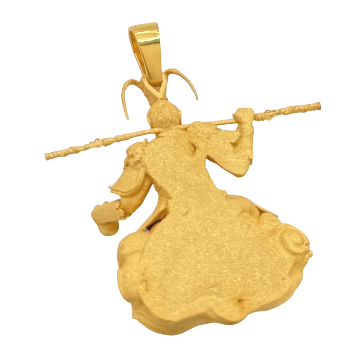 Sun Wukong Monkey King gold pendant, reverse side