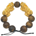 24K Yellow Gold Large Double Pi Xiu Bead Bracelet