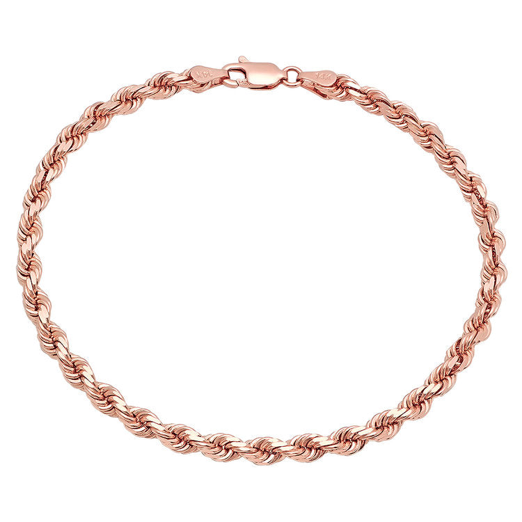 4MM Solid Diamond-Cut Rope Bracelet — detail 3